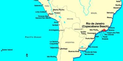 Žemėlapis Rio de Žaneiras Pietų Amerikoje