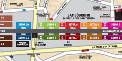 Žemėlapis Sambódromo