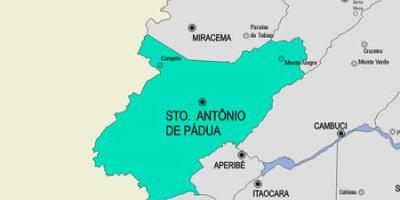Žemėlapis Santo Antônio de Pádua savivaldybė