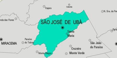 Žemėlapis San José de Ubá savivaldybė