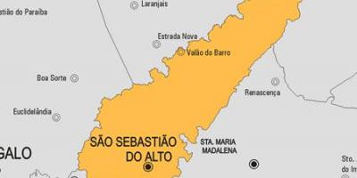 Žemėlapis São Sebastião do Alto savivaldybė