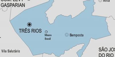 Žemėlapis Três Rios savivaldybė